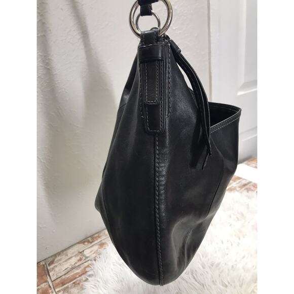 Vintage Authentic Black Classic leather Coach Soho Hippi One Shoulder bag Lg Sz - Picture 10 of 14